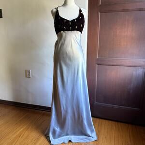 RAMPAGE | 90s Vintage embroidered velvet bodice satin skirt gown | Size 9
